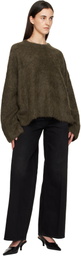 TOTEME Brown Boxy Alpaca Knit Sweater