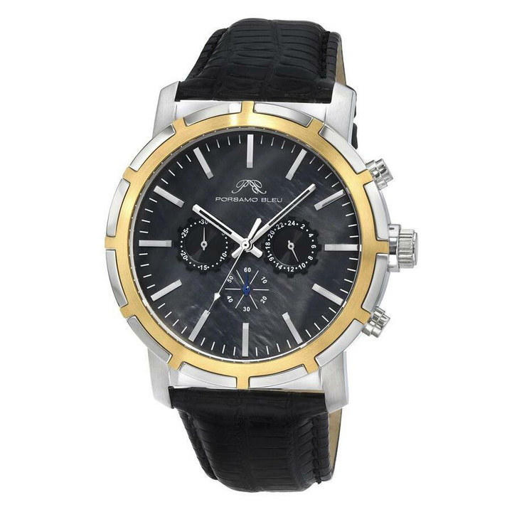 Photo: Porsamo Bleu Nyc Chrono Chronograph Quartz Black Dial Mens Watch 1281DNYL