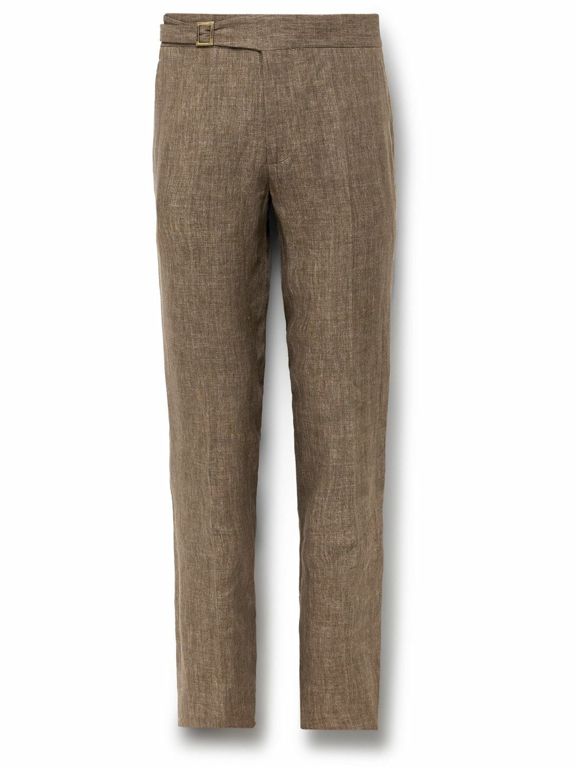 Rubinacci - Genny Slim-Fit Linen Suit Trousers - Brown