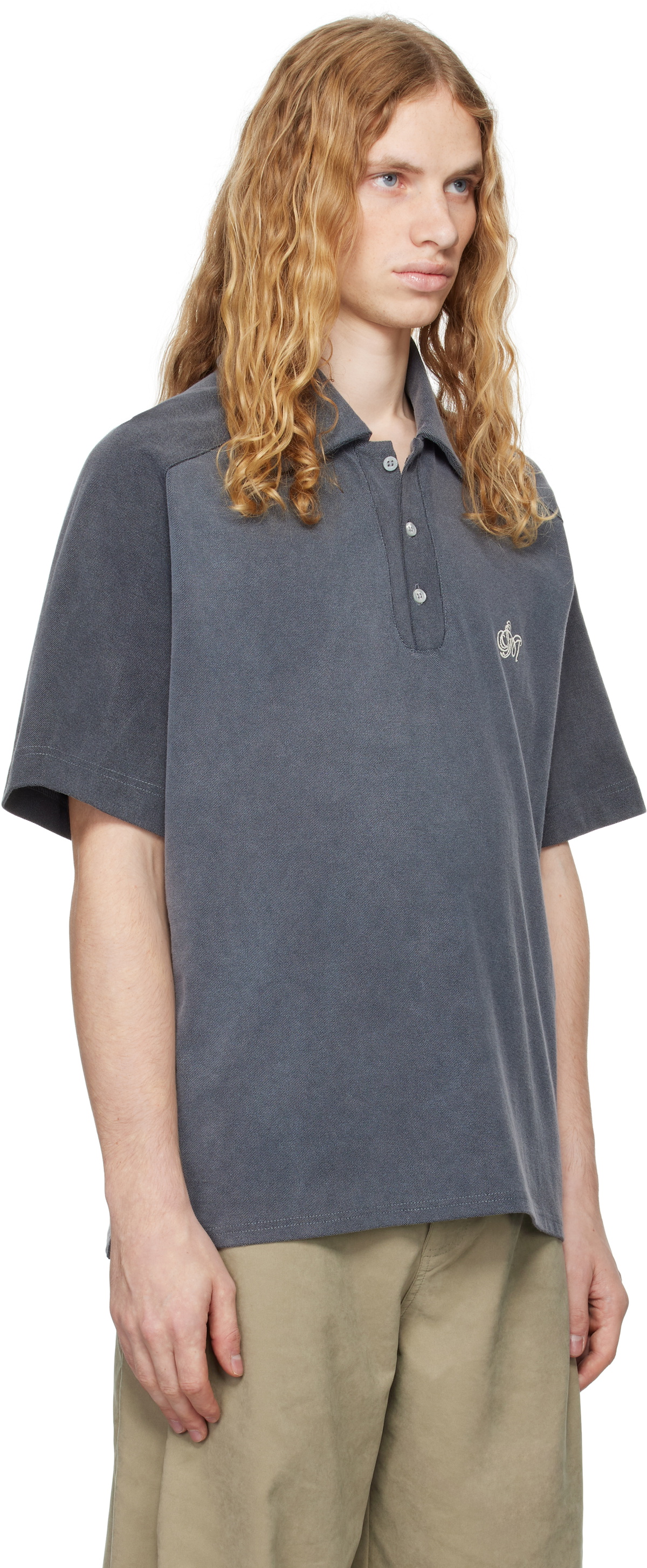 Serapis Gray Dyed Sailor Polo