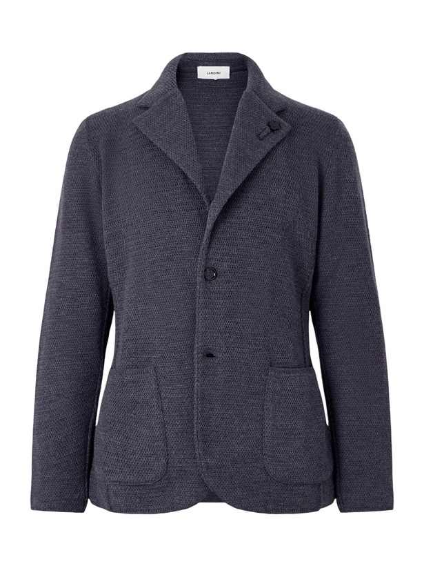 Photo: Lardini - Knitted Virgin Wool Blazer - Gray