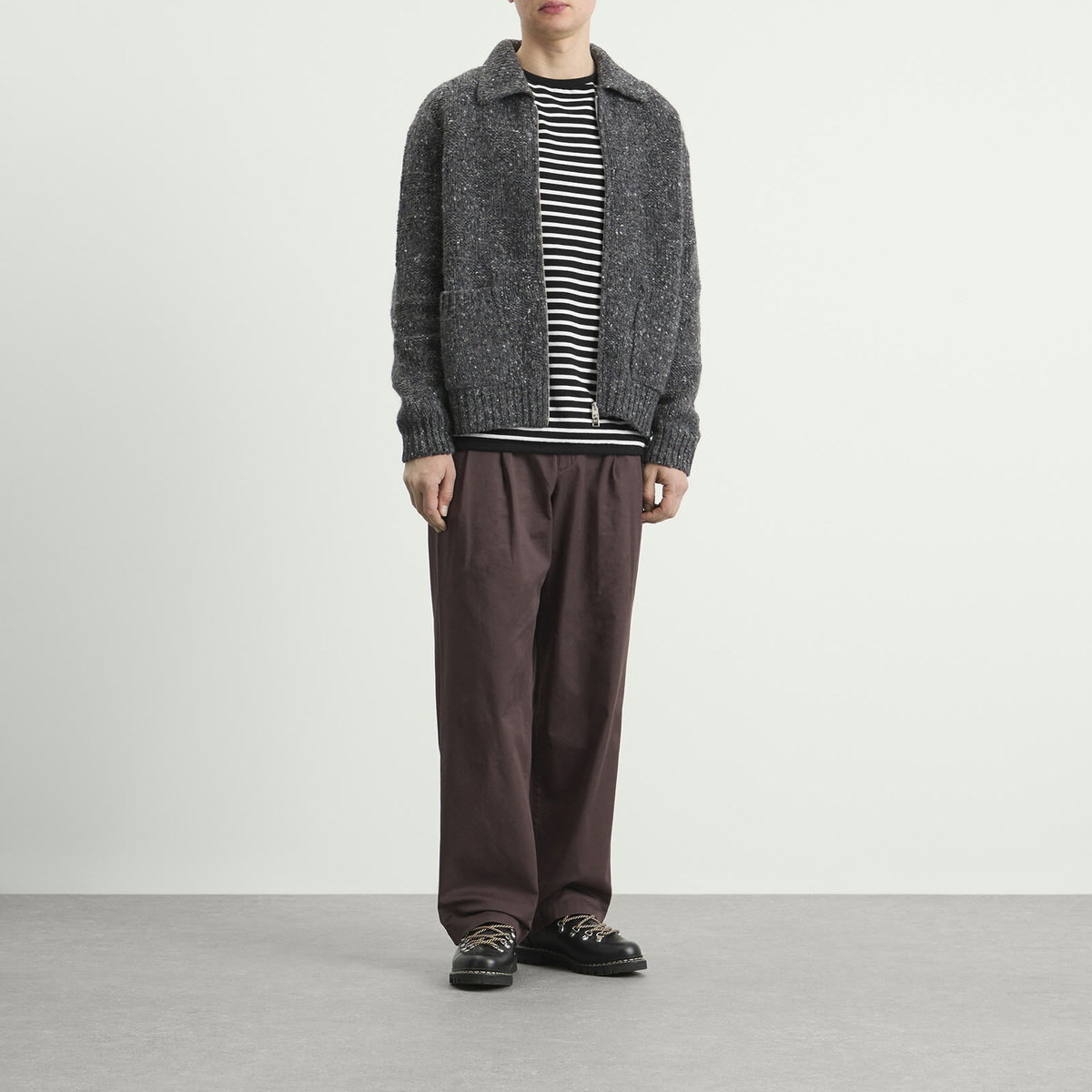 Norse Projects Men's Erik Donegal Diamond Jacket in Charcoal Grey