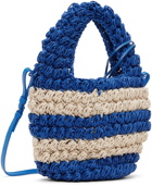 JW Anderson Blue & Off-White Popcorn Basket Crossbody Bag