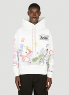 Aries - Doodle Hooded Sweatshirt in White