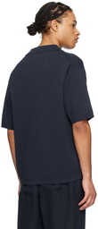 DOCUMENT Navy Three-Button Polo