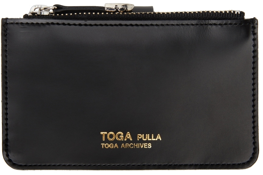 Toga Pulla Black Leather Small Wallet Toga Pulla