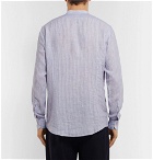 Massimo Alba - Grandad-Collar Striped Linen Shirt - Blue
