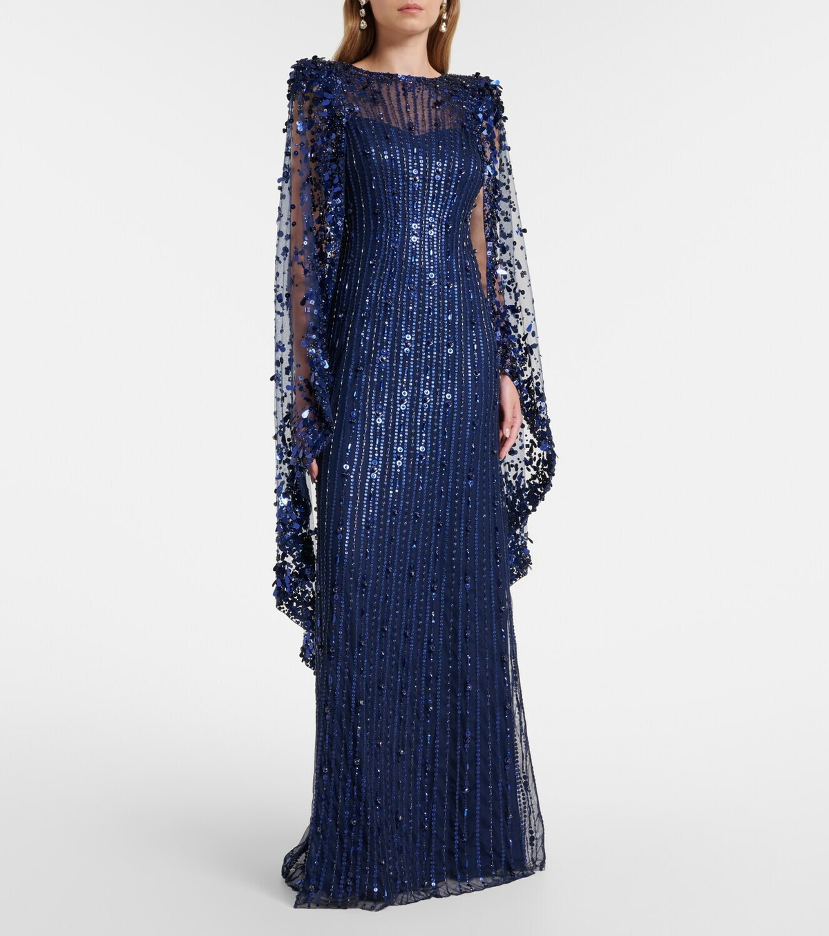 Jenny Packham Caped embellished gown