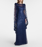 Jenny Packham Caped embellished gown