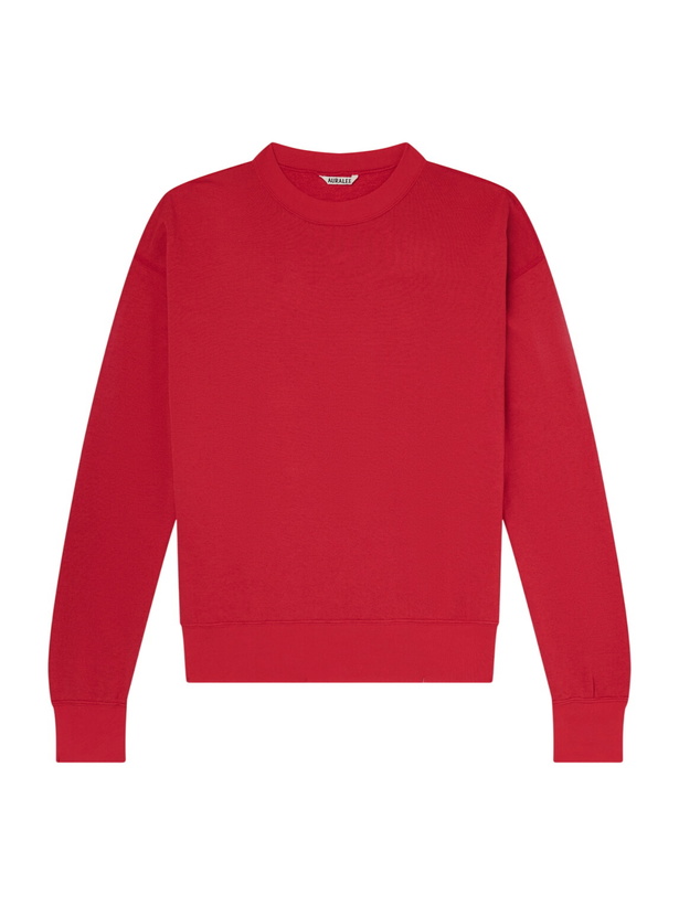 Photo: Auralee - Cotton, Wool and Silk-Blend Jersey Sweater - Red