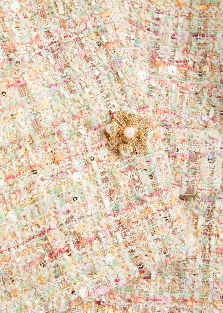 Self-portrait Embellished Bouclé Tweed Jacket Pastel Self