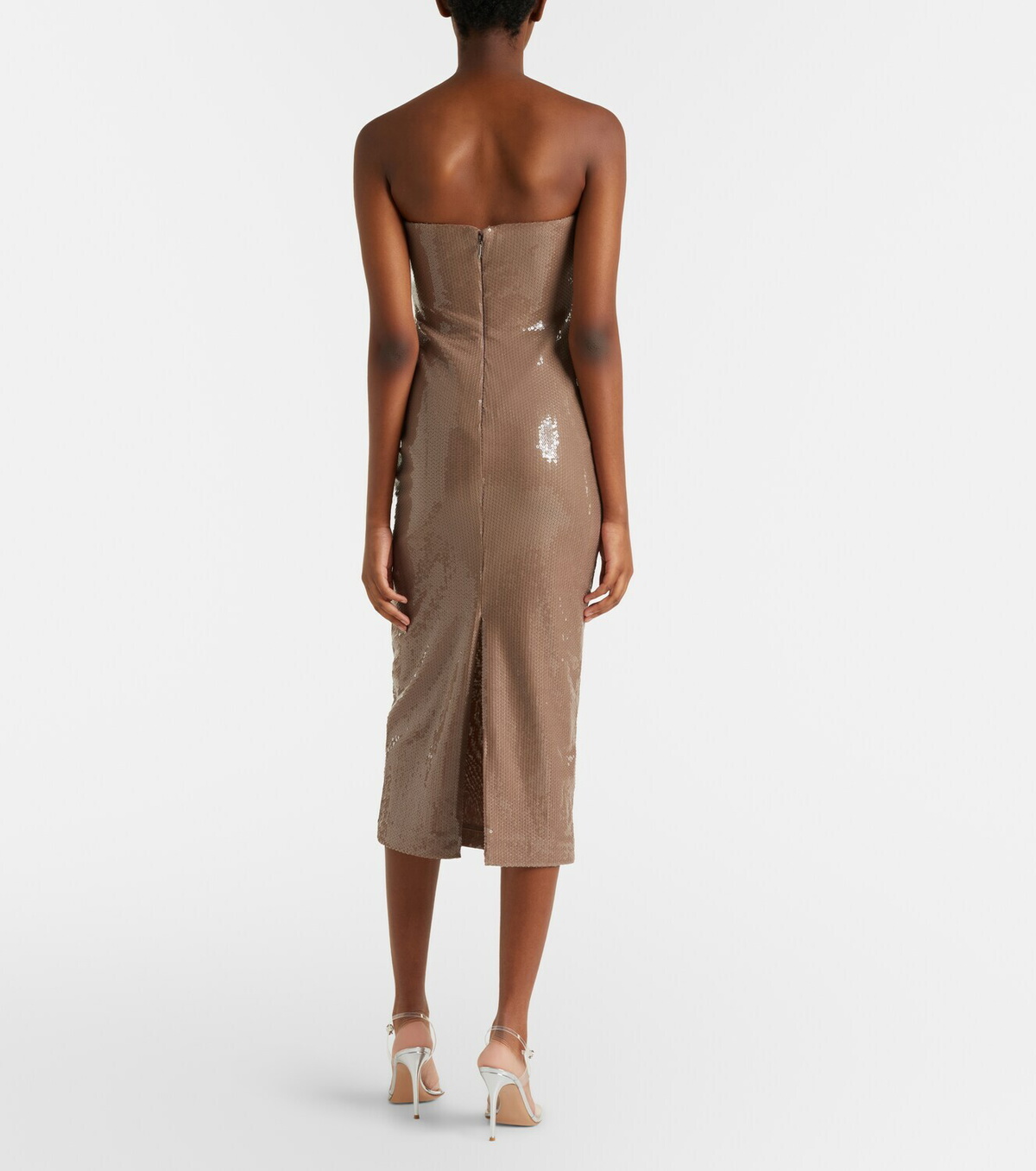 Alex Perry Sequined strapless midi dress