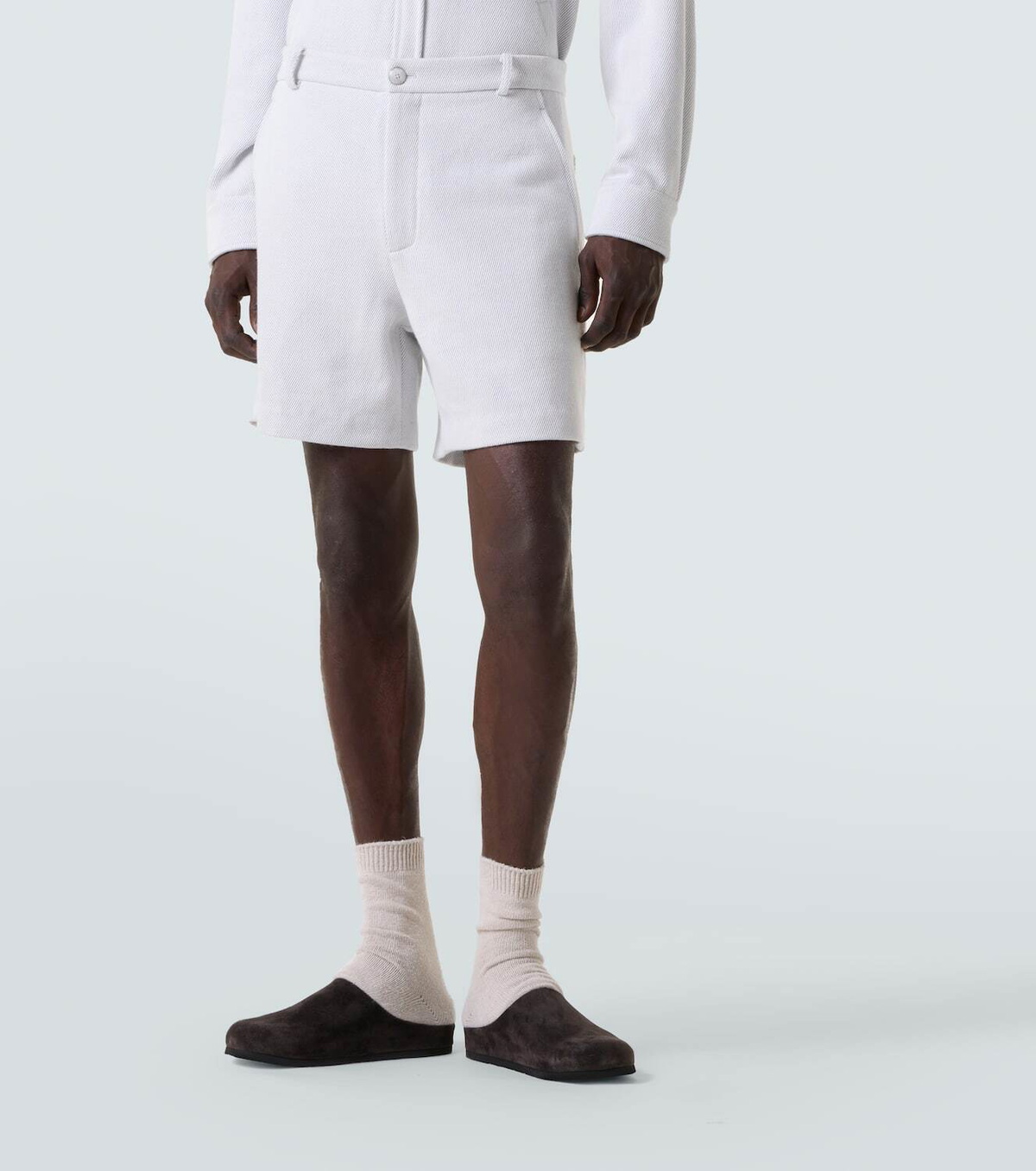 God's True Cashmere Explorer cashmere and cotton denim shorts