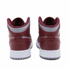 Air Jordan 1 Mid GS Sneakers in Cherrywood Red/White