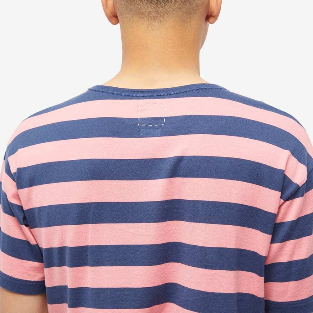 Visvim Men's Border Striped T-Shirt in Purple Visvim