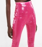 David Koma Sequined high-rise slim pants