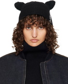 Marni Black Wool & Mohair Ears Beanie