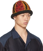 Nicholas Daley Red & Yellow Hand-Crocheted Bucket Hat