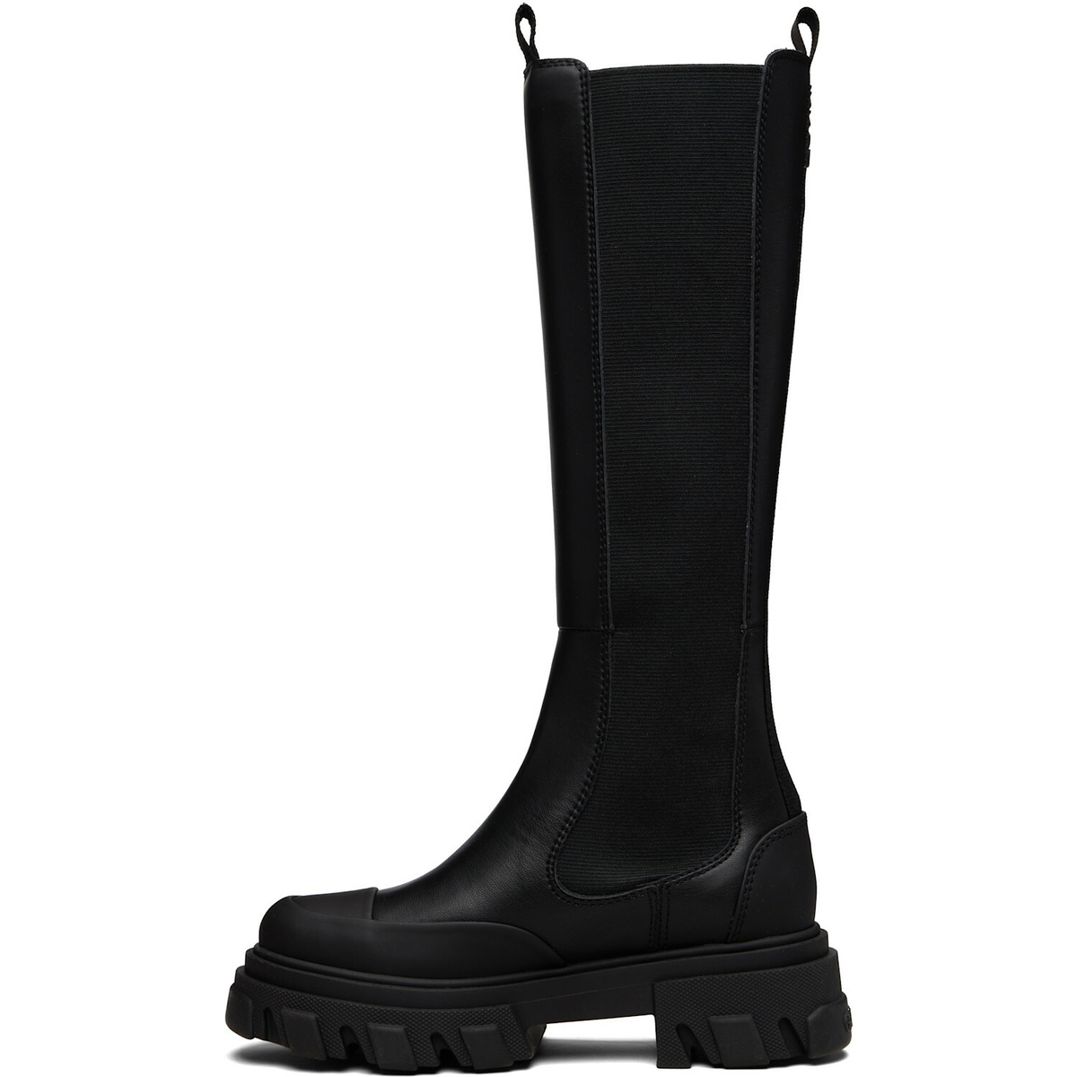GANNI Black Cleated High Chelsea Boots