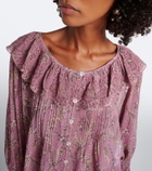 Veronica Beard Hewitts ruffled floral georgette blouse