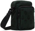 Alexander McQueen Green & Black Biker Skull Messenger Bag