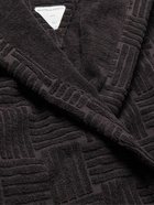 Bottega Veneta - Cotton-Terry Jacquard Hooded Robe - Brown