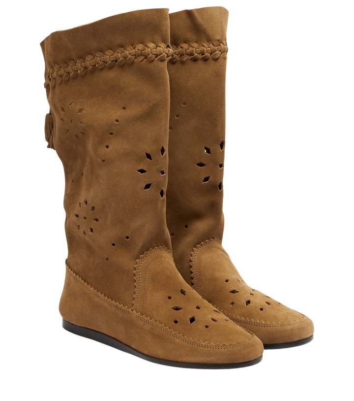 Photo: Isabel Marant Welky laser-cut suede mid-calf boots