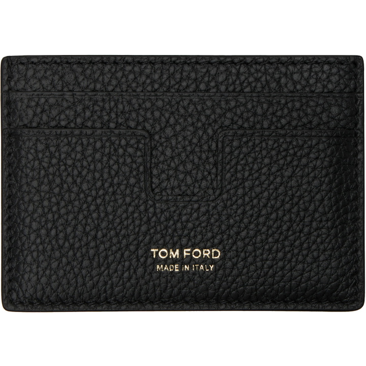 Photo: TOM FORD Black Soft Grain Leather Money Clip Card Holder