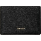 TOM FORD Black Soft Grain Leather Money Clip Card Holder