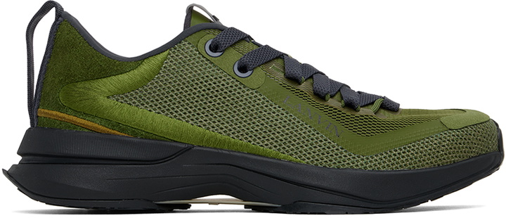 Photo: Lanvin Khaki L-I Mesh Sneakers
