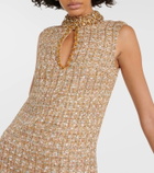 Self-Portrait Embellished bouclé minidress