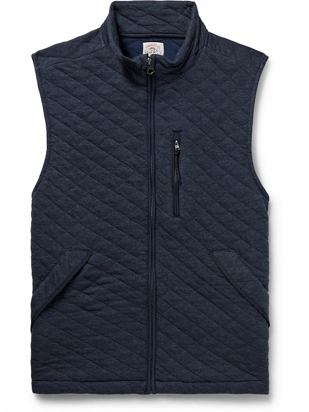 Photo: Faherty - Epic Quilted Cotton-Blend Jersey Gilet - Blue