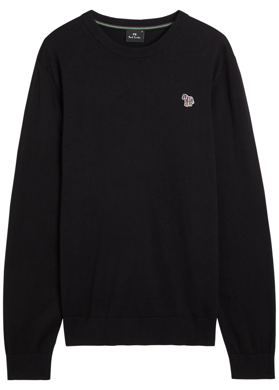 PS Paul Smith Appliquéd Cotton Jumper Black