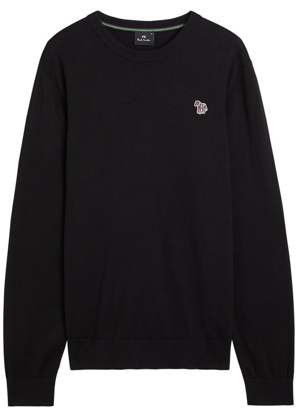 Photo: PS Paul Smith Appliquéd Cotton Jumper Black