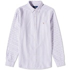 Polo Ralph Lauren Men's Broad Stripe Button Down Shirt in Hampton Purple/Navy Multi