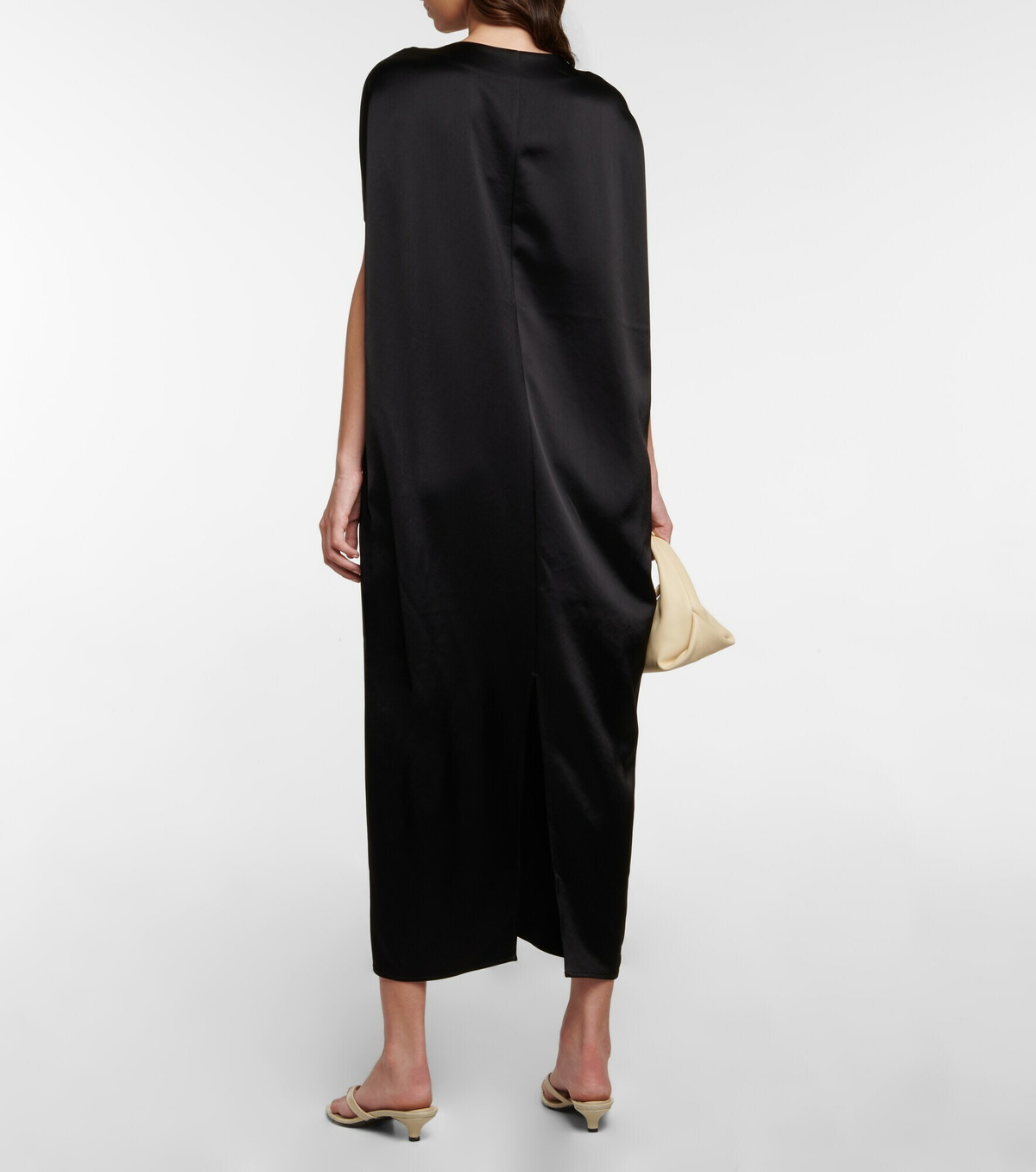 knee length dresses for ladies Crew satin dress black – TOTEME