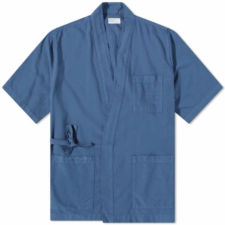 Photo: Universal Works Men's Short Sleeve Kyoto Shirt in Blue