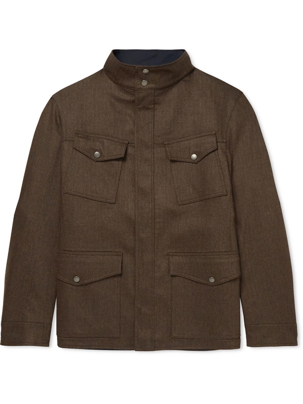 Photo: Lardini - Reversible Wool-Blend and Shell Field Jacket - Brown