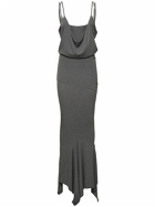 THE ATTICO - Draped Jersey Mélange Midi Dress