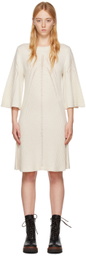 See by Chloé White Three-Quarter Sleeve Midi Dress