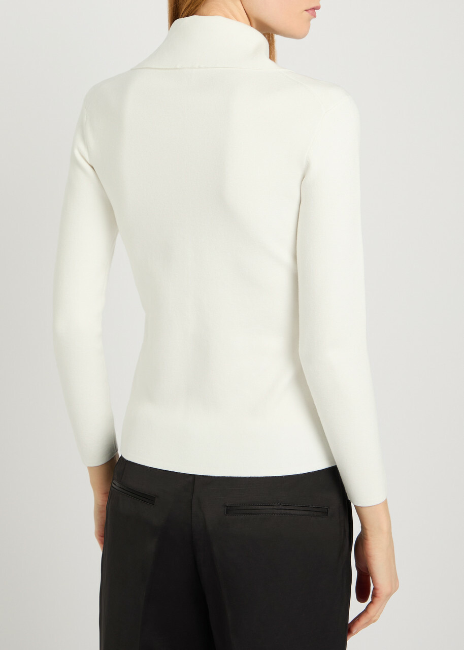 Toteme Polo Fine-knit Cardigan Off White