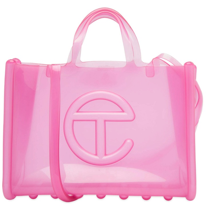 Photo: Melissa Women's x TELFAR Large Jelly Shopper Bag in Pink