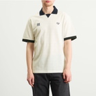 Fred Perry Men's Meyba Printed Polo Shirt in Ecru