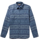 RRL - Farrell Indigo-Dyed Fair Isle Cotton-Jacquard Overshirt - Blue