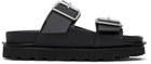 Jil Sander Black Pin-Buckle Slides