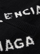 Balenciaga - Logo-Intarsia Wool-Blend Cardigan - Black