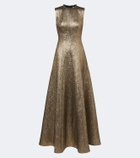 Roland Mouret Embellished lamé jacquard gown