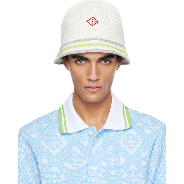 Photo: Casablanca White Stripe Crochet Bucket Hat