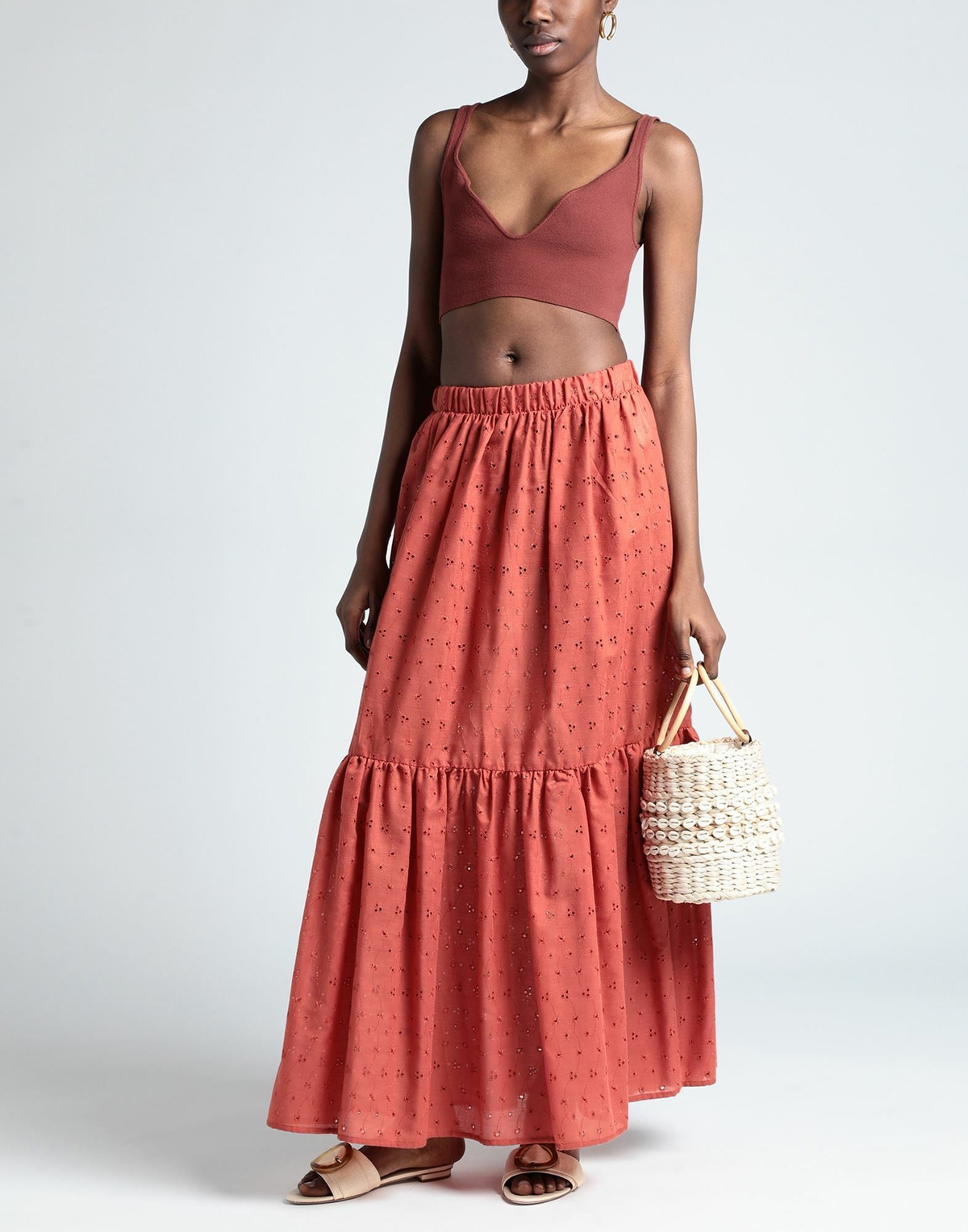 Jijil Womens Maxi skirt Rust