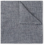 Favourbrook - Halton Cotton, Linen and Silk-Blend Jacquard Pocket Square - Blue